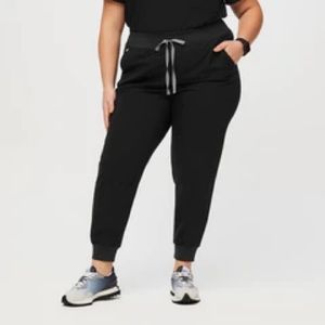 Figs Black High Waisted Zamora Jogger Scrub Pant